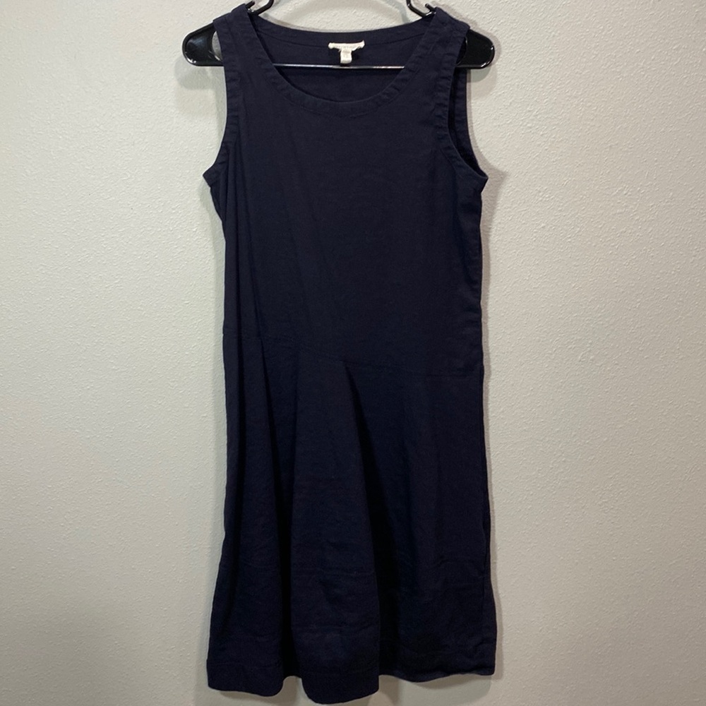 Eileen Fisher organic linen blend‎ dress classic navy